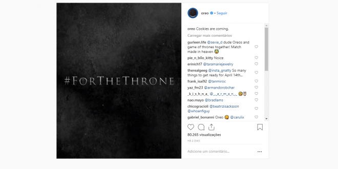 Oreo lança edição especial ‘Game of Thrones’