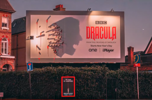 BBC divulga série Drácula com Outdoor que revela imagem assustadora